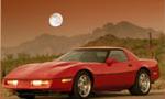 Red Corvette in the Desert