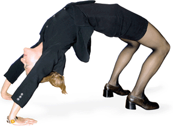 Woman doing a reverse spider crawl