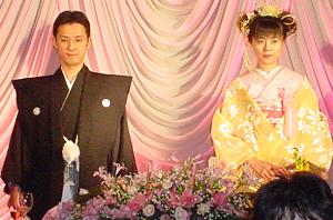 Taka and Akiko in traditional costume.